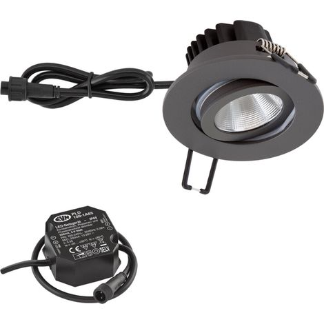 EVN Lichttechnik P-LED Deckeneinbauleuchte 3000K IP65 230V anth PC650N61602