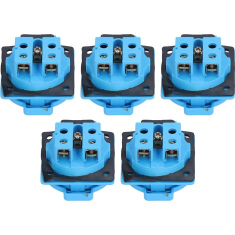 Lot de 5 prises et fiches européennes, climatisation, prise extérieure universelle bleue industrielle