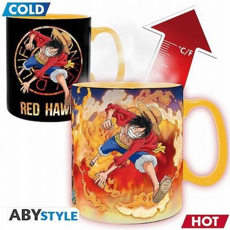 Taza - ABYstyle - Cambio de calor - 460 ml - Luffy y Sabo - Cerámica