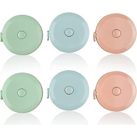 Mètre ruban 6 pièces, mètre ruban à coudre 1,5 m/60 pouces, mètre ruban rétractable pratique, mètre ruban souple pour mesurer la longueur, les coupes de couture, le buste/taille (1/5)