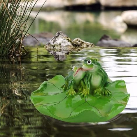 Figurine de grenouille flottante en résine synthétique mignonne, décor de grenouille flottante, pour bassin de baignoire (1/4)