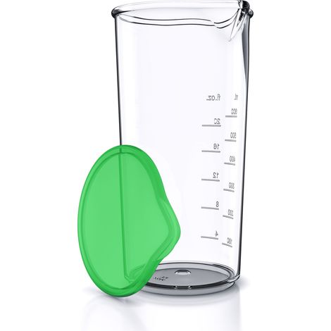 Arendo 600 ml Messbecher, für Handrührer & Handmixer geeignet, mit Verschlusskappe, Transparent (1/5)