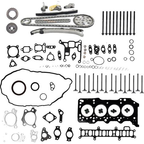 Kit de juntas para la cadena de distribución, compatible con Mazda 3, Mazda 6, Mazda CX-5 KE y Mazda CX-5 KF, incluye tornillos para la culata. (1/5)