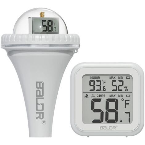 Thermomètre de piscine sans fil – Moniteur de température précis jusqu'à 100m – Affichage LCD 360° – Étanche et flottant pour piscines et étangs