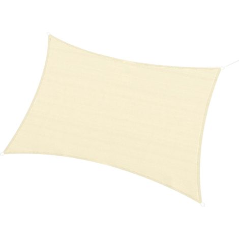 Toldo Vela Rectangulaire 4x3 m Vela de Sombra para Garden Patio Terraza HDPE Anti UV et Transpirable Couleur Crème (1/5)