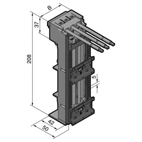 ADATTATORE OM (LXH) 45 MM X 208 MM GRIGIO POLIAMMIDE (RAL 7035) RITTAL 9340.380 9340380