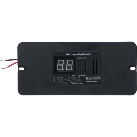Digitaler Propangasdetektor für Wohnmobile mit einem leistungsstarken 85dB-Alarm, 12V DC-Gaswarngerät für Wohnwagen und Wohnmobile (schwarz, große Ausführung)