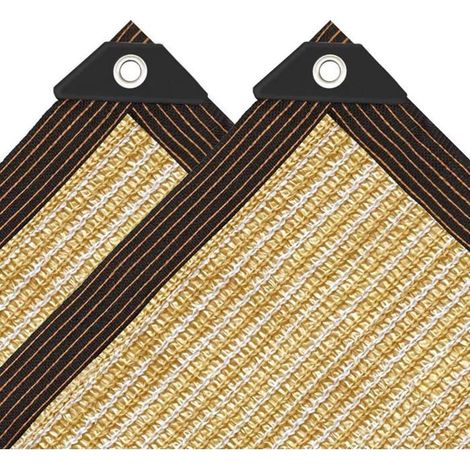 Filet d'ombrage rectangulaire 2x4m beige en PEHD avec œillets renforcés, protection UV 70% pour jardin (1/4)