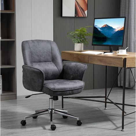 Sedia da ufficio XXL ergonomica, altezza regolabile e funzione dondolo, grigio scuro, DESVIAE (1/5)