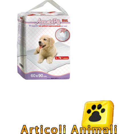 11 tappetini Assorbipiù assorbenti per cani con angoli adesivi 60x90 cm