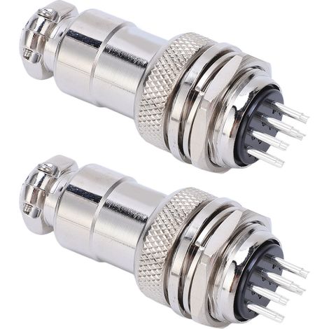 Luftfahrtstecker, 2-teilig, Zinklegierung, Stecker/Buchse, 20 mm, AC/DC, 250 V, 9-polig (1/5)