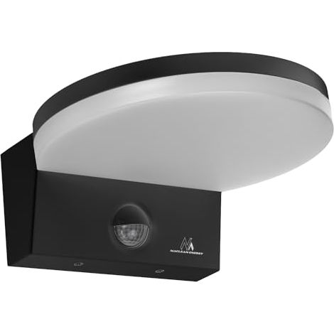 MACLEAN MCE344 B LAMPE LED À DÉTECTEUR DE MOUVEMENT DÉTECTEUR DE MOUVEMENT PIR NOIR 15W IP65 1560LM BLANC (4000K)