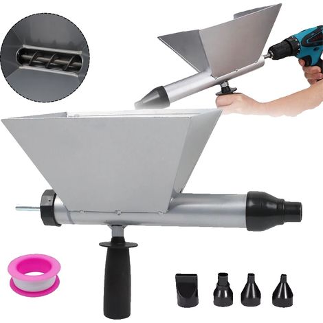 Pistolet à calfeutrer en ciment, 12 x 5 x 6 pouces, Acier et plastique de haute qualité, 4 buses interchangeables, Conception à roulement économisant du travail, Tige d'alimentation épaissie (1/5)
