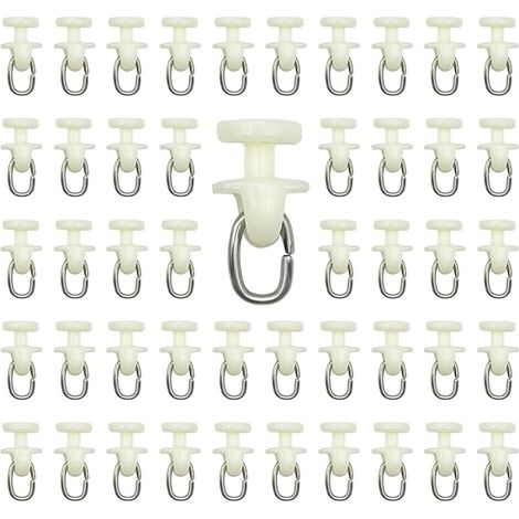 Rouleaux de Rail de Rideau-100 pièces Rail intérieur Crochet de Rideau Rail Glisseur Rail,Rideau Poulie à Rideaux en Plastique(Blanc)