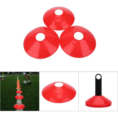 10 Multisport-Trainingskegel - Miniatur-Spielfeldmarkierungen für Fußball und Agility (Rot) (1/5)