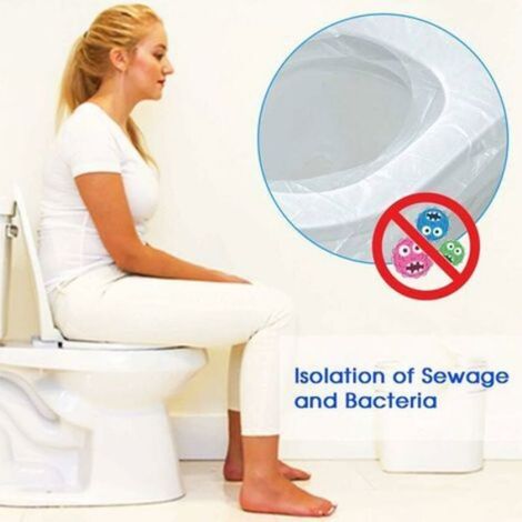 WC jetable, protection toilette WC jetable 100 pcs couvre siège lunette WC, antibactérien format standard cuvette (1/4)