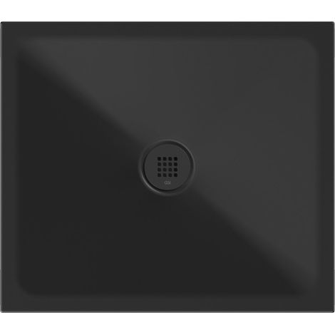 Receveur de douche rectangulaire en céramique 80x70x2cm, noir mat