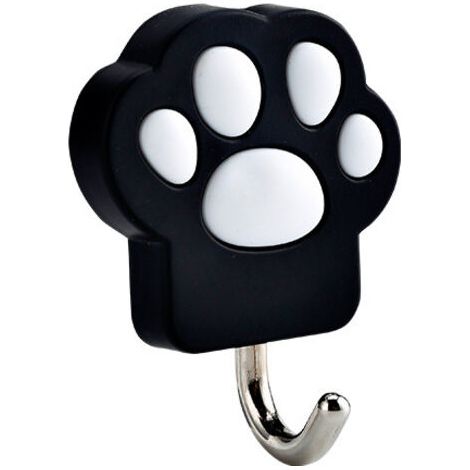 BUNTHAUS Lot de 3 crochets autocollants en forme de griffe de chat – Patère murale, sac à serviettes, porte-clés, cuillère de cuisine, spatule de salle de bain, salon, porte de plafond(noir) (1/5)