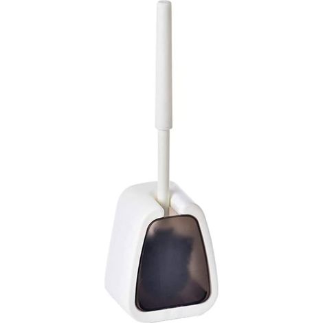 Soporte de pared cerrado para escobilla de inodoro, kit de escobilla de inodoro, escobilla de inodoro extraíble con mango largo para la limpieza del baño.