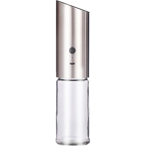 Lot sel poivre électrique rechargeable USB, moulin inoxydable rechargeable, ensemble 2 pièces, acier inox. (1/5)