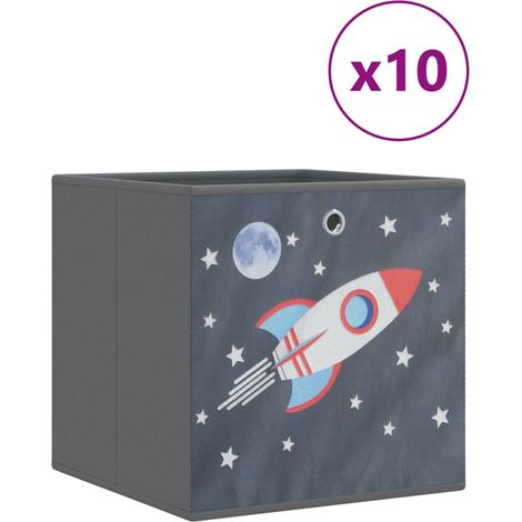 Boîtes de rangement pliables 10 pcs 32x32x32 cm tissu intissé