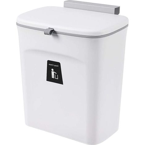 Poubelle Suspendue - Avec Couvercle Coulissant - Pour Cuisine Placard Salle De Bain Bureau - 13 x 23,7 x 29,5 cm - 1 Pièce (1/5)