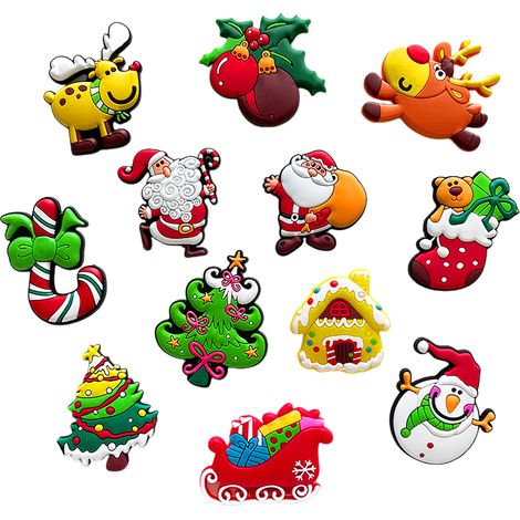 Lot de 12 autocollants de Noël pour réfrigérateur et cuisine, avec photos et petits mots, motifs amusants (1/5)