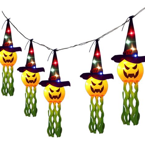 Ghirlanda decorativa di Halloween con zucche luminose a LED 3 m (1/5)