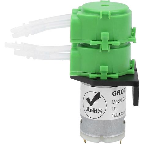 Peristaltische Doppelkopfpumpe Mini-Dosierwasser für viskose und nicht viskose Flüssigkeiten, 2x4mm Schlauch (DC12V)