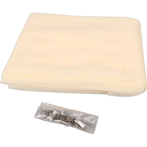 Arche de mariage drapée, 4,9 x 7 pieds, tissu en tulle romantique et élégant avec 5 pinces, convient pour une cérémonie de mariage, une fête, une décoration de plafond, beige. (1/5)