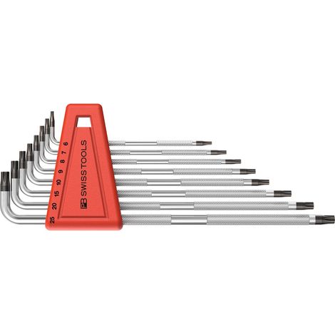 Jeu de tournevis coudés dans un support en plastique, 9 pièces T6-T25 SAFETY PB Swiss Tools (Par 10)
