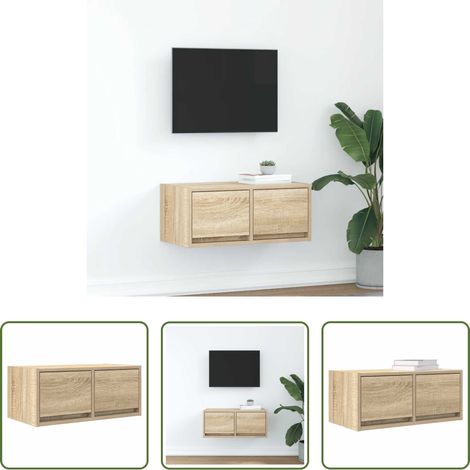 Holzwerkstoff - TV-Schrank Sonoma-Eiche 60x31x25,5 cm Holzwerkstoff (1/5)