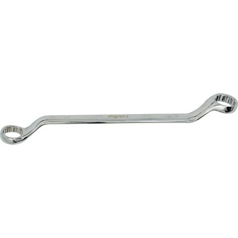 Dapetz ® 18mm - 19mm Deep Offset Bi-Hex Swan Neck Ring Spanner Chrome Vanadium Steel Wrench Thin Profile Narrow Spaces (1/5)