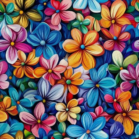 Outdoor dekostoffe oxford - Motiv Bunte Blumen DX18038 (1/5)