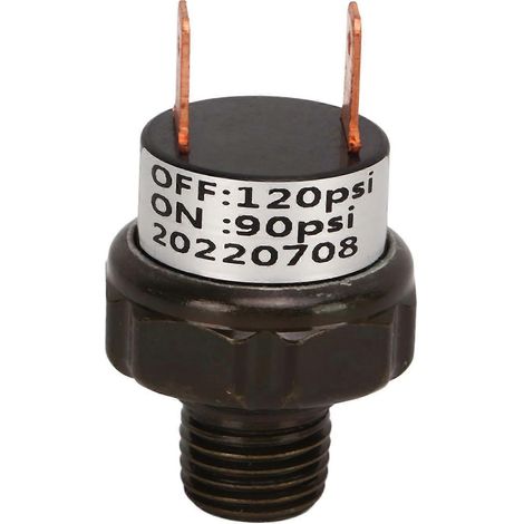 Interrupteur de régulation de pression pour compresseur d'air, vanne en acier inoxydable, pièce de rechange pour klaxons de train (90-120 psi). (1/5)