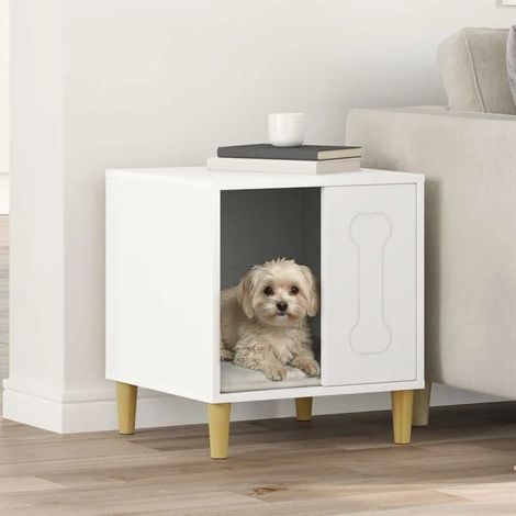 Niche blanche pour chien, 44 x 42 x 49 cm, en bois composite