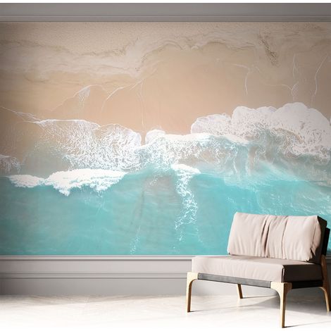 Fototapete Selbstklebend - Wanddekoration - Wandfolie - 3D Tapete Wand - Wohnungsdeko Rauschende Wellen 312x219 cm (1/5)