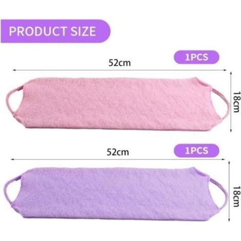 Lot de 2 gants de toilette exfoliants pour le dos avec corde extensible,structure de massage,parfait pour la douche et enlever - fy (1/3)