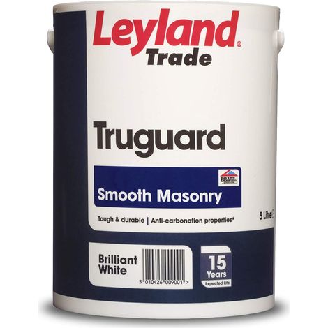 Leyland Trade Truguard 15 Year Masonry Paint  - 5 Litre - Brilliant White