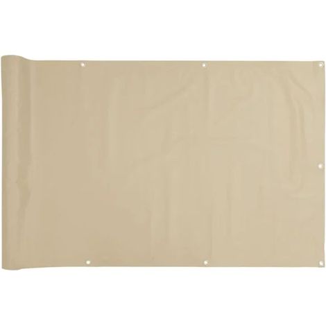 Paravent de balcon en tissu Oxford, 75 x 400 cm, beige (1/5)