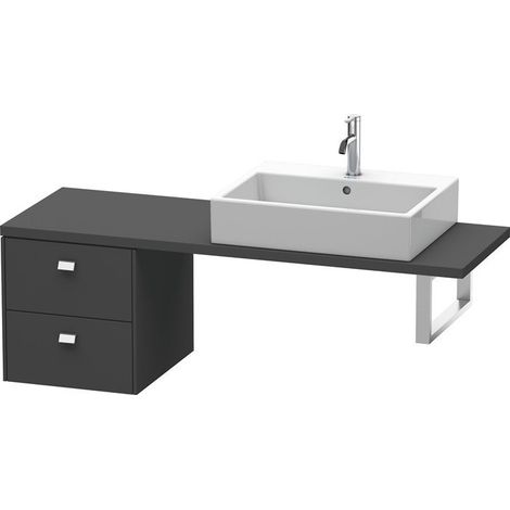 BRIOSO consolle bassa con maniglia cromata 442x420x480mm grafite opaco