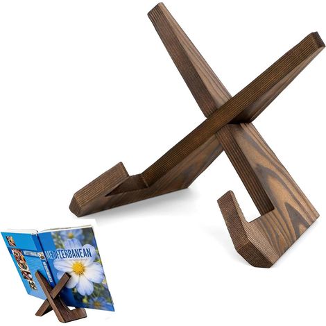 1 - Support Bois - Présentoir Assiette - Structure Croix Stabilisée - Pour Bols Profonds Et Décoration Maison - Naturel - 16,5cm (1/5)