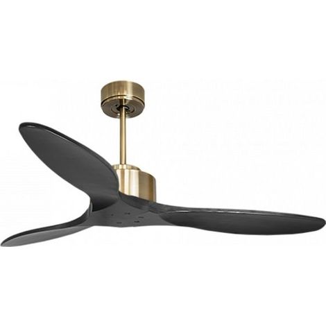 Modulo de KlassFan - Super destratificateur et ventilateur DC 132 cm Laiton pales bois noir sans Lumière  25 à 40 m²