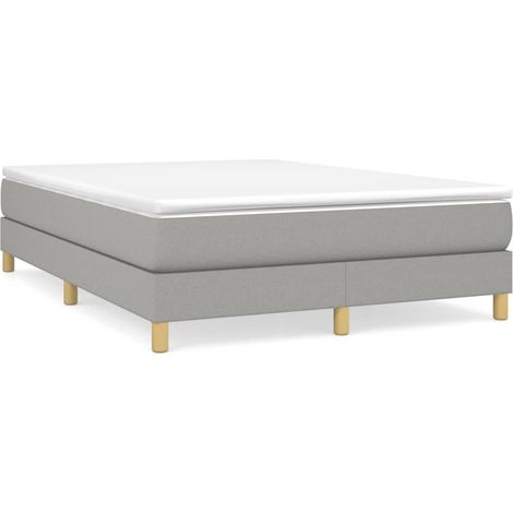 Maison Exclusive - Boxspringbett mit Matratze Hellgrau 140x200 cm (1/5)