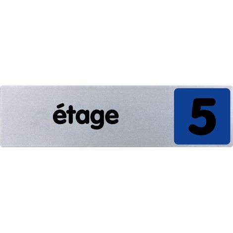 Plaque de porte 5eme étage - couleur 170x45mm - 4033020