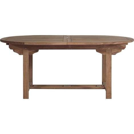 Tavolo per Esterni in Legno Teak Ovale Tavolo per Giardino Allungabile da 1.80 a 2.40 Metri (1/4)