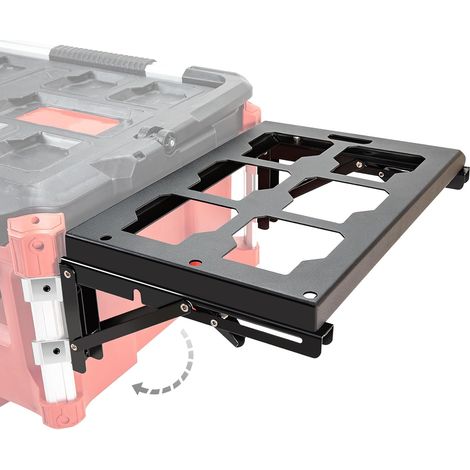 GARRYFIZH Support repliable pour boîte à outils Milwaukee - Compatible rails, aucun perçage requis - Gain de place, montage mur/sol