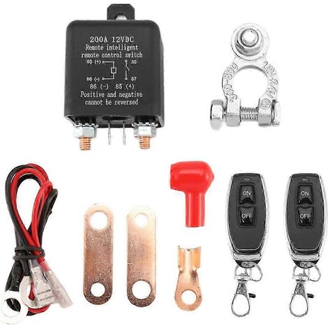 Interrupteur de déconnexion de batterie à distance 12 V 200 A avec télécommande sans fil pour la sécurité de votre voiture (coupe-circuit antivol). (1/5)