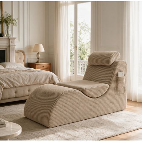 Fauteuil relax ergonomique dossier haut, mousse à mémoire HR, coussin déhoussable, poche intégrée, charge 200kg, 160x66x79cm, gris foncé (1/5)