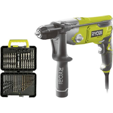 Pack RYOBI Perceuse à percussion RPD1200-K - 1200W - Coffret de 60 accessoires - RAK60DDF (1/5)